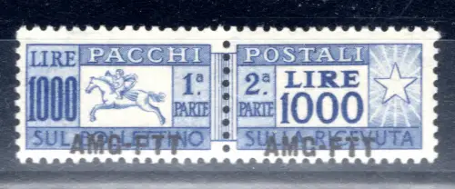 Postpakete Lire 1.000 Pferd stark verschoben Aufdruck