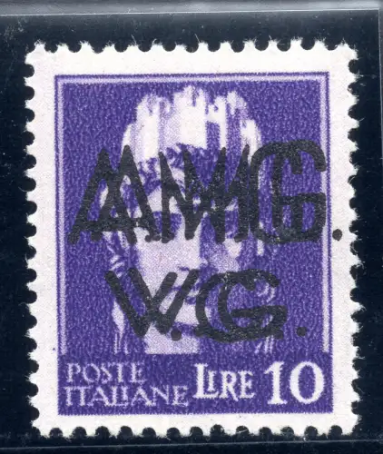 AMG. Sehr guter Zustand. - Imperial Lire 10 Sorten Doppelaufdruck Gummi gelb