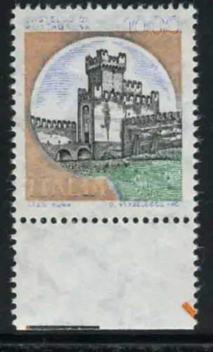 Castelli Lire 1.000 Sorten Druck des unvollständigen verblassenden Blaublaus