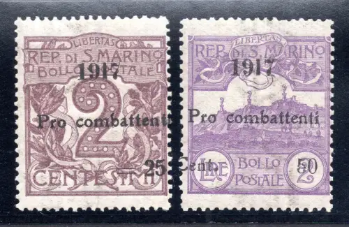 1917 Pro Combattenti Nr. 51/52 Serie MNH