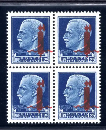 1,25 Lire Band rot von Florenz Nr. 495/IIq Quartina Sorte - MNH