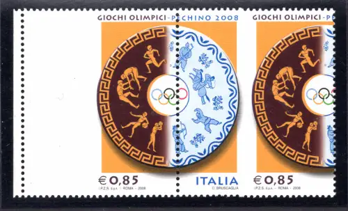 Olympische Spiele Peking 0,85 Euro Paar stark verschobene Zähne