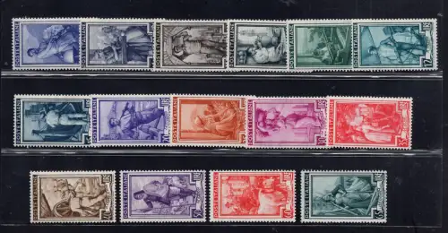 Arbeit Rad III Typ komplette Serie 15 Werte postfrisch