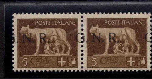 G.N.R. Cent. 5 Brescia Pferdeaufdruck N.R. G.