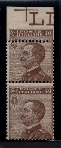Michetti Cent. 40 auf 15 Nr. 84md Paar - MNH