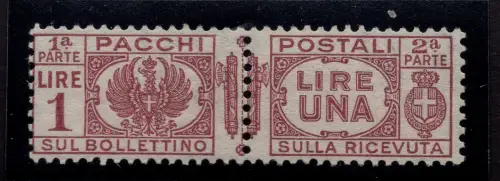 Postpakete 1 Lira lila braun Nr. 30b - MNH