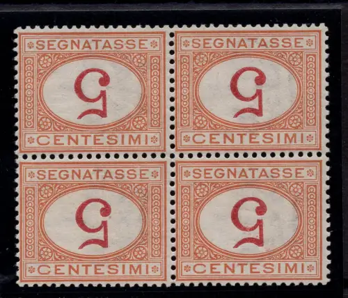 Segnatasse 5 c. n. 20. Viertelziffer umgedreht - postfrisch