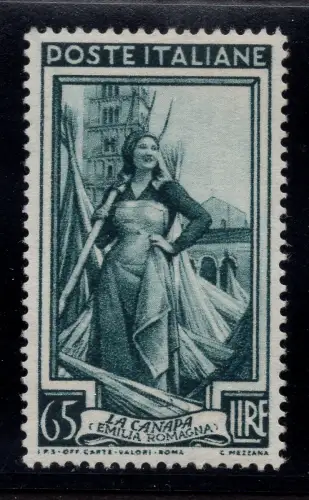 Arbeit 65 Lire Nr. 650 Wasserzeichen Rad I SB - MNH