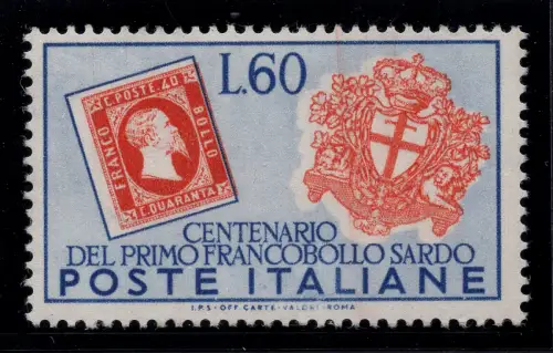 Sardinien Lire 60 Nr. 674 rot nach rechts verschoben