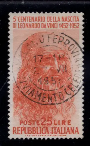 Leonardo Lire 25 Nr. 686 filigran in Position SA