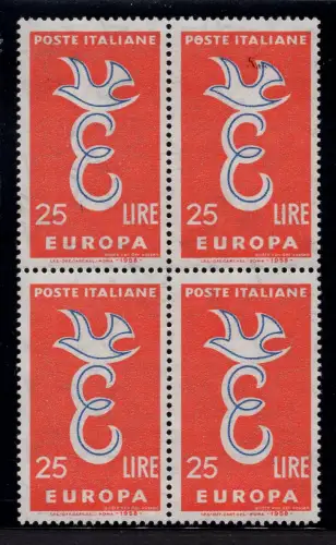 Europa '58 Lire 25 - Sorte Pest - MNH