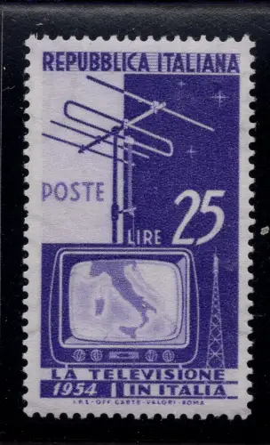 Fernseher Lire 25 Nr. 735 Wasserzeichen in Position DB - MNH