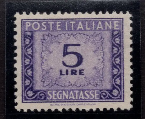 Steuermarken Lire 5 Nr. 101 Wasserzeichen in Position DB - MNH