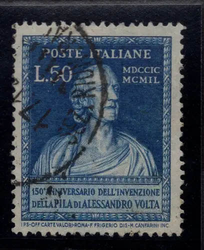 Volta Lire 50 Nr. 612 filigrane CD gezähnt 14,1/4