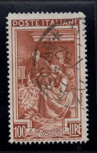 Lavoro Lire 100 Nr. 651 filigran DA gezähnt 14,1/4 x 13,1/4