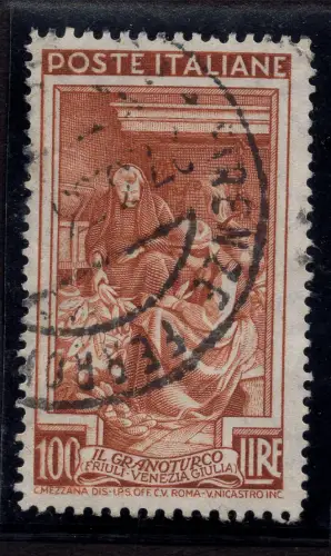 Lavoro Lire 100 Nr. 651 filigran SB gezahnt 14,1/4 x 13,1/4