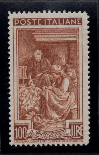 Lavoro Lire 100 Nr. 651 filigran DB gezähnt 13,1/4