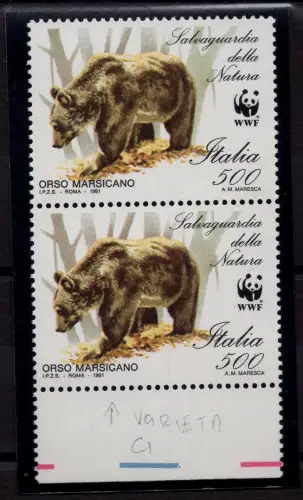 Marsicano Bär Lire 500 Fehler Marsigano - MNH