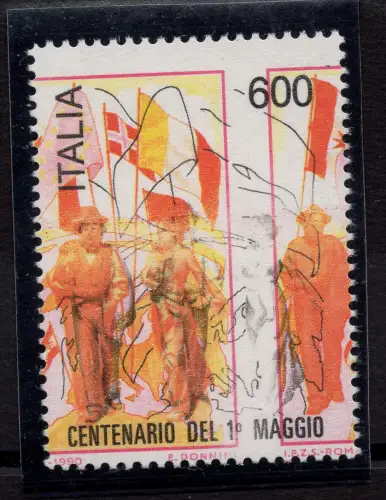 1. Mai Nr. 1933 Farbe rot + gelb verschoben ohne blau - postfrisch