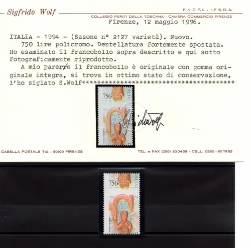 Friedrich II verschobene Verzahnung Wert 750 nach oben - postfrisch