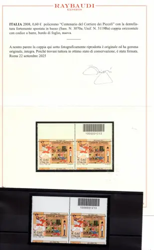 Kurier der kleinen Euro 0,60 Nr. 3070a Sorte und Barcode - MNH