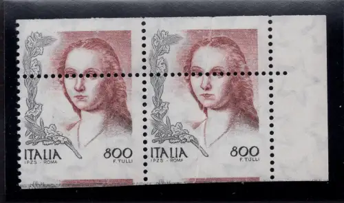 1998 Frau in der Kunst Lire 800 Nr. 2362 verschobene Verzahnung - MNH