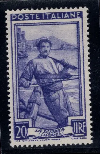 Arbeit Lire 20 Wasserzeichen Rad I in Position DA - MNH