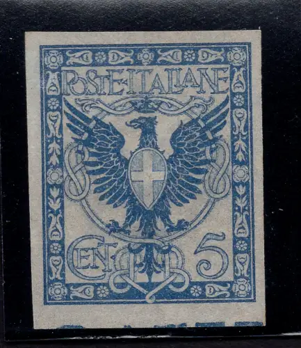 Floreale Cent. 5 Nr. 70 Farbtest dunkelblau ungezähnt