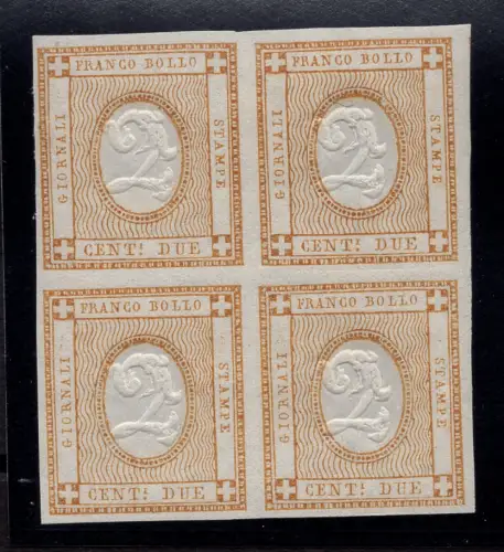 Cent geprägte Ziffer. 2 Bistro Nr. 10 Quartina - MNH