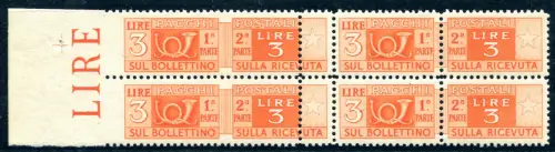 Postpakete Lire 3 Sorten Verzahnung