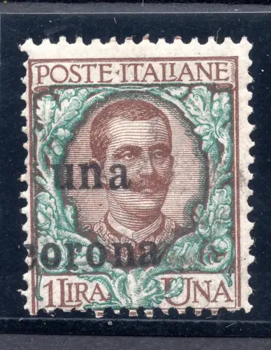 Trento e Trieste Floreale Lire 1 verschobene Überdrucksorte