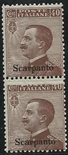Ägäis/Scarpanto - Michetti Cent. 40 ein Exemplar ohne Druck oben