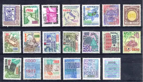 Steuern - Kleines Set aus 20 verschiedenen Führerscheinmarken