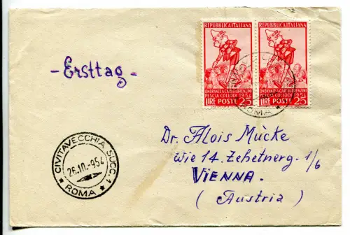 Pinocchio Collodi Paar auf Umschlag für das Ausland FDC