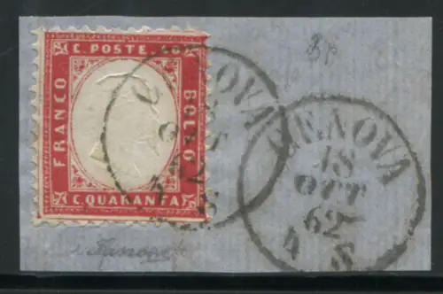 Vitt. Emanuele II. Cent. 40 mit dreiseitig gut sichtbarem Rahmengewinde