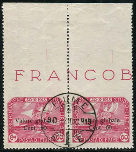 Fluss - Weltwert Cent. 60 Paar oben ungezähnt