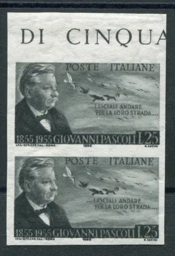 Giovanni Pascoli Lire 25 ungezahnte Sorte