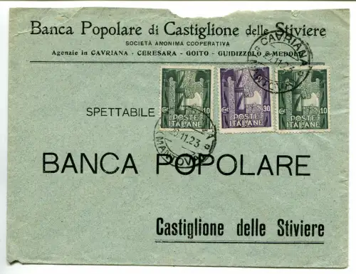 Marsch auf Rom Cent. 10 zwei Exemplare im Umschlag