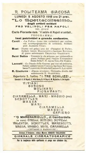 1918 - Pro Velivoli per Napoli - Plakat für eine Show