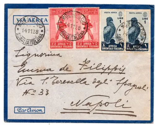 A.O.I. - Cent. 75 Nr.11 zwei Exemplare + weitere auf Luftumschlag