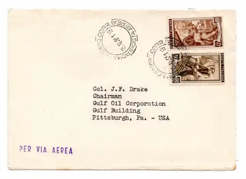 Arbeit Lire 200 + Ergänzung auf Luftumschlag