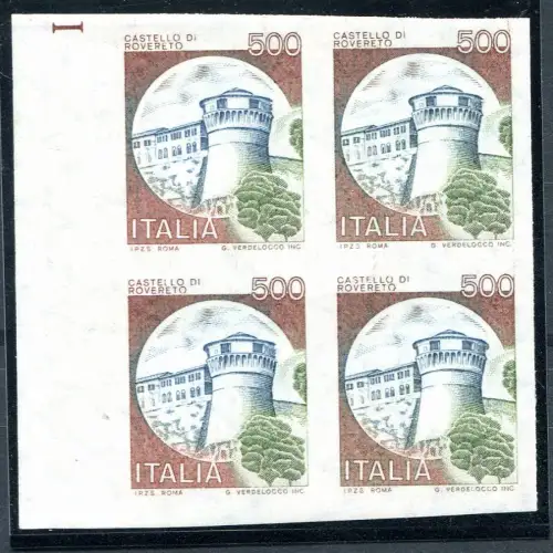 Castelli Lire 500 ungezähnte Viertelsorte