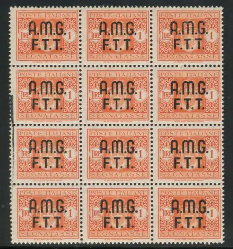 Triest A - Steuermarken Lire 1 mit vertikalem Schriftzug