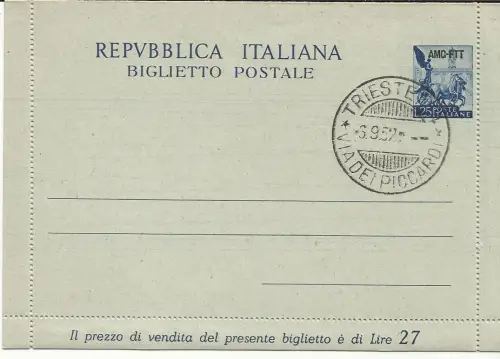 Triest A - B.P. Lire 25 Quadriga Nr. B 6 gebraucht