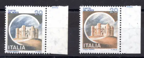 Castelli Lire 20 zwei verschiedene Farben - Sorten