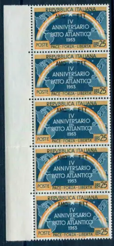 Triest - Atlantikpakt Lire 25 filigran ND + Buchstaben 8/10