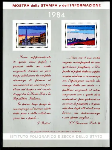 Presse- und Informationsausstellung Pertini Papst Paul II