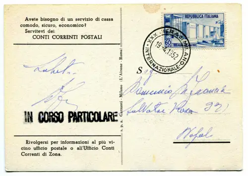 Mailand '52 isoliert auf Werbekarte