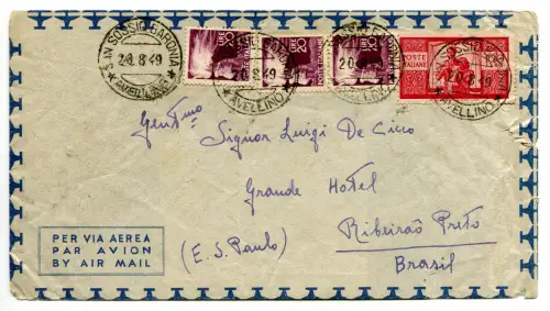 Demokratische 100 Lire + Ergänzung auf Umschlag für Österreich