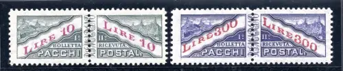 Postpakete Lire 10 und 300 Nr. 35/36 filigranes Rad - postfrisch